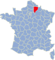 kaartje met departement Aisne