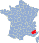 kaartje met departement Alpes de Haute Provence