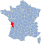 kaartje met departement Charente Maritime