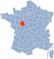 kaartje met departement Indre et Loire